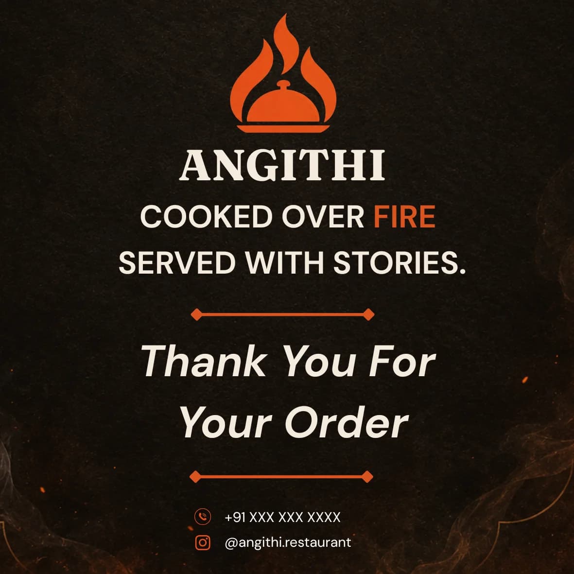 Angithi takeaway packaging sticker