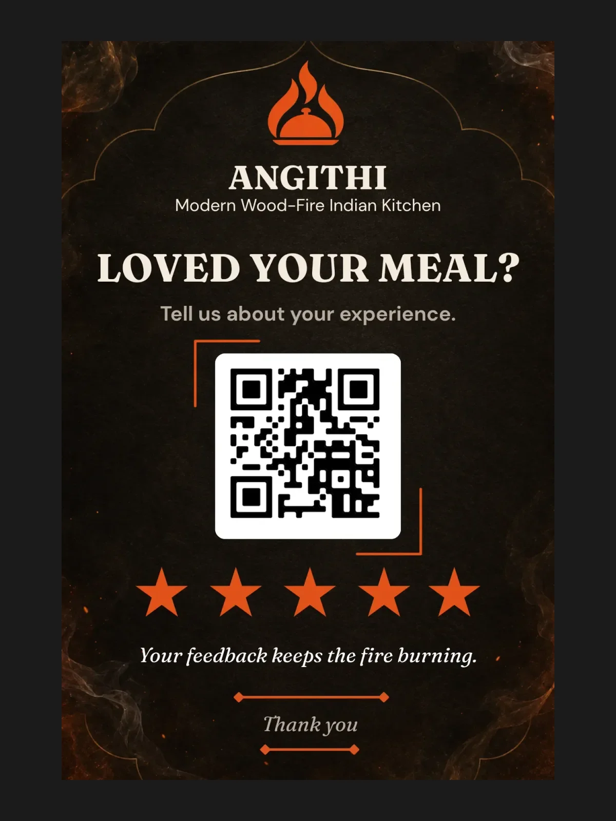Restaurant QR menu card