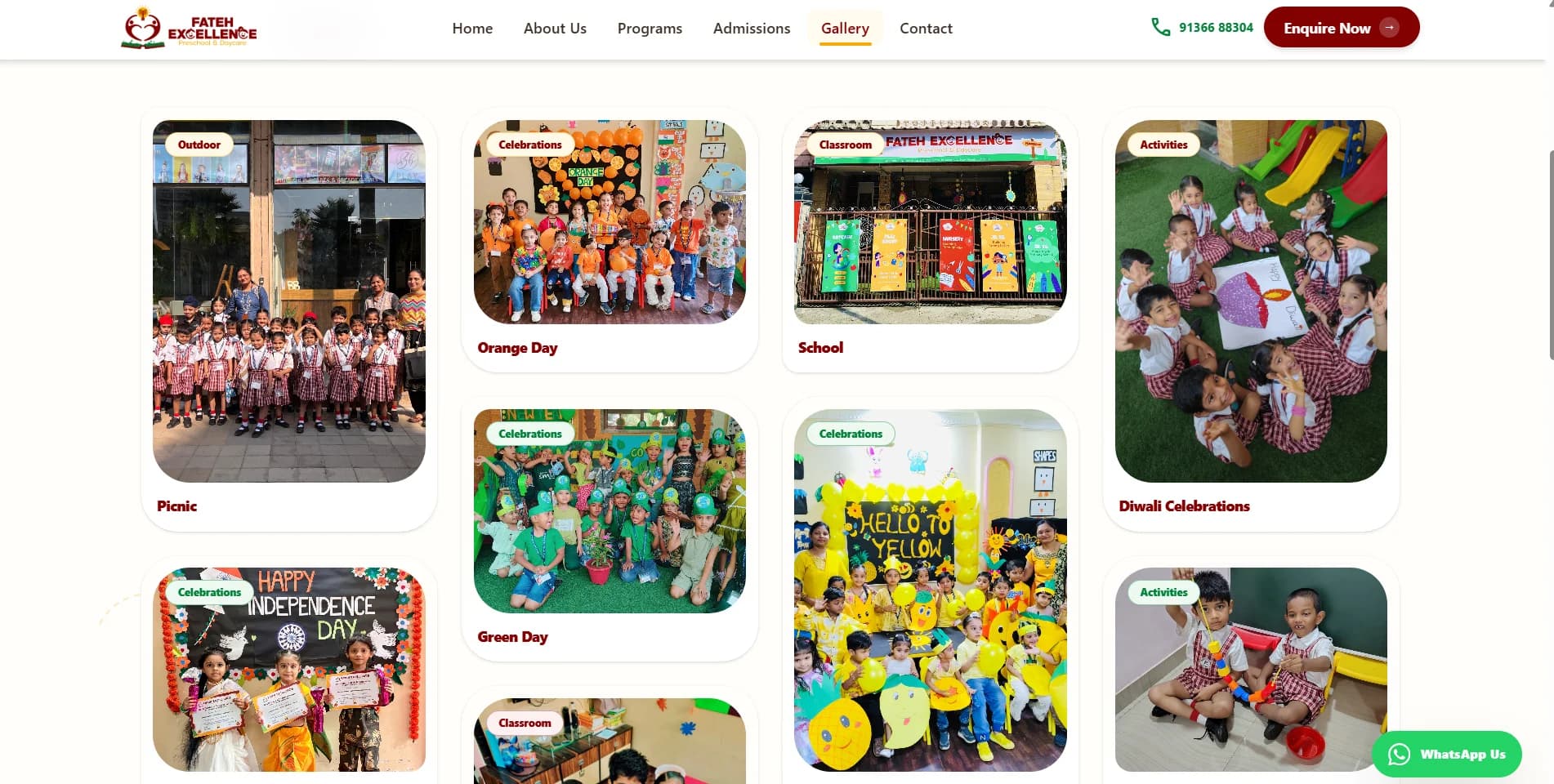 Fateh Excellence photo gallery with category tags