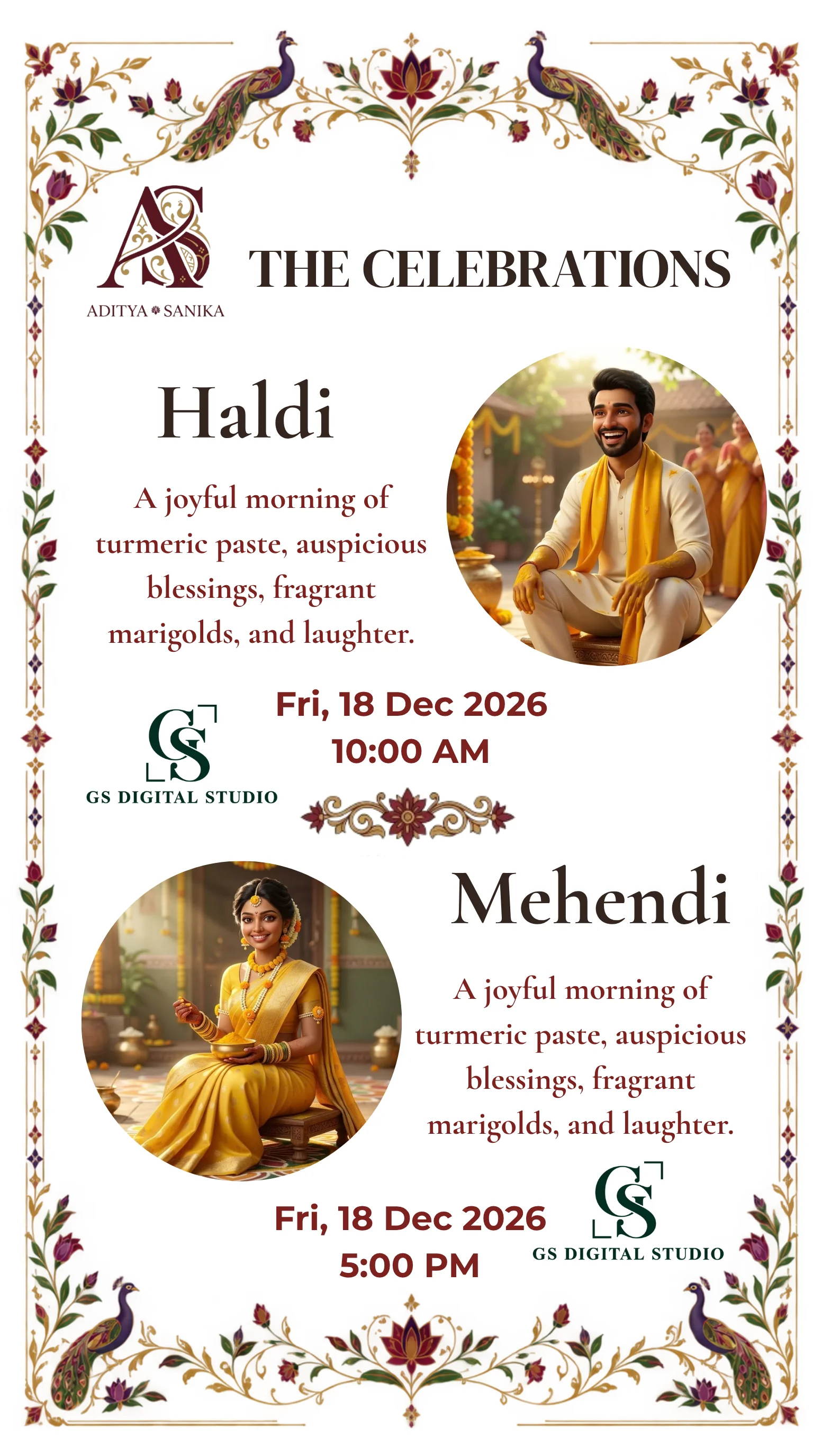 Marathi traditional celebration invitation
