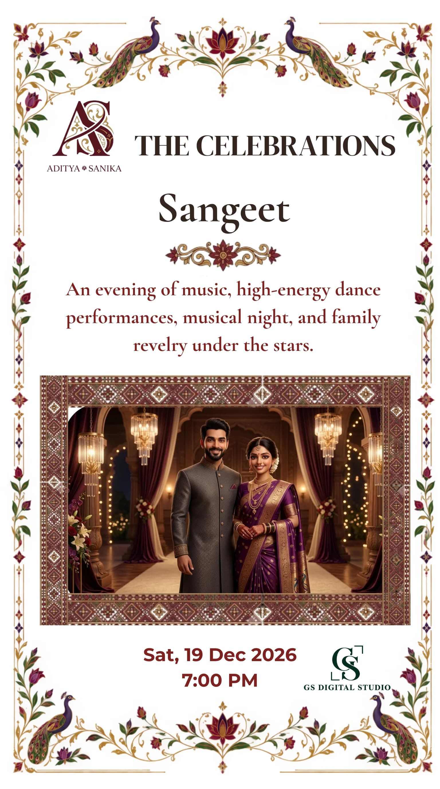Marathi Wedding Invitation — Page 03 Sangeet Night (संगीत संध्या)