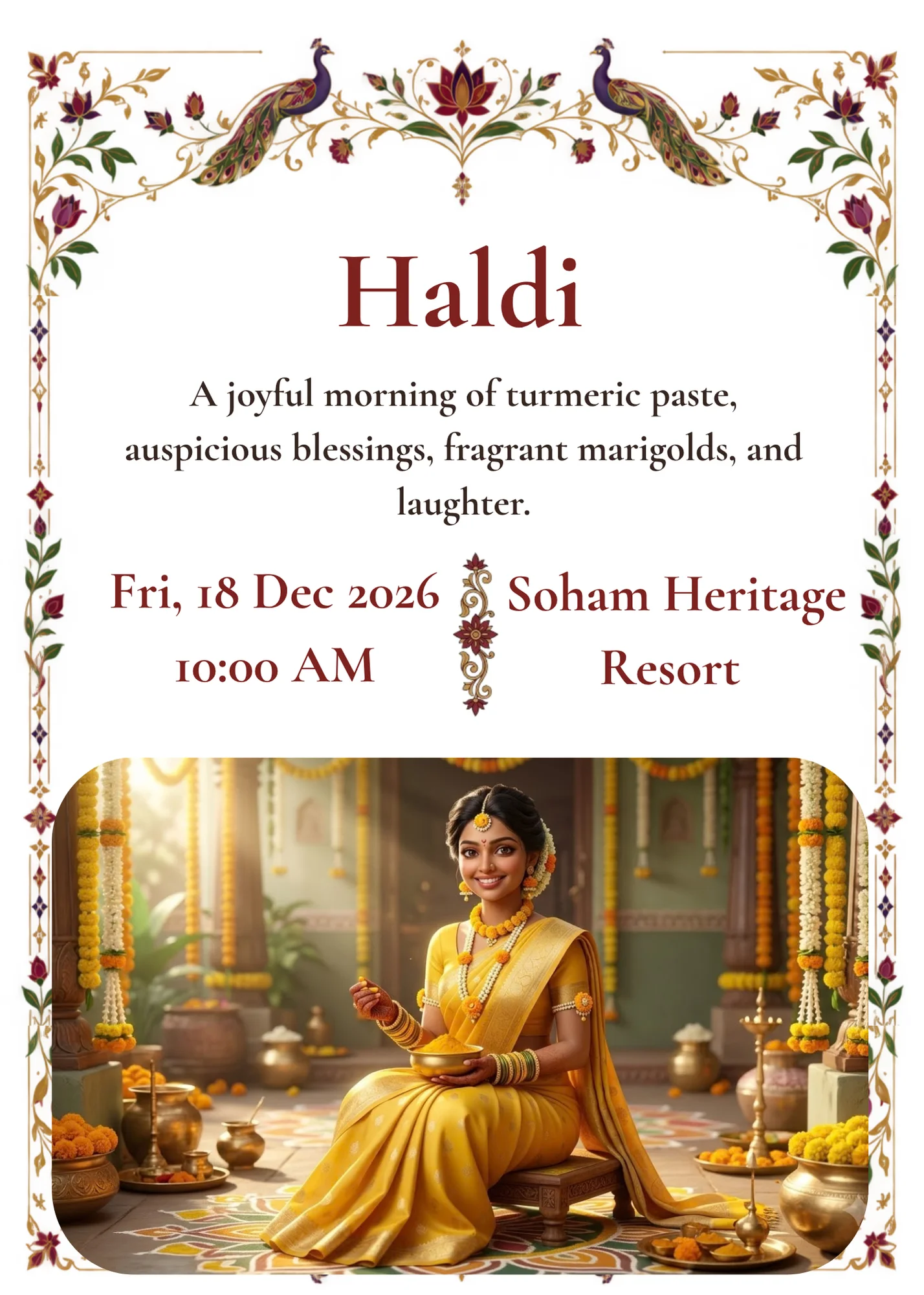 Marathi Wedding Itinerary — Panel 02 Haldi Ceremony