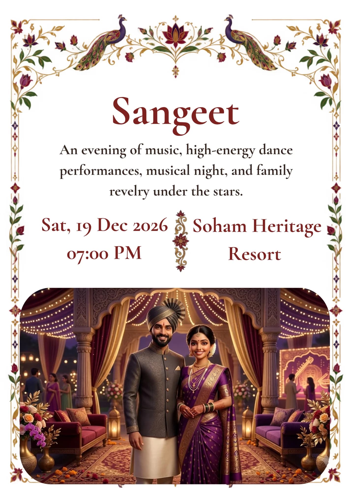 Marathi Wedding Itinerary — Panel 03 Sangeet Celebration
