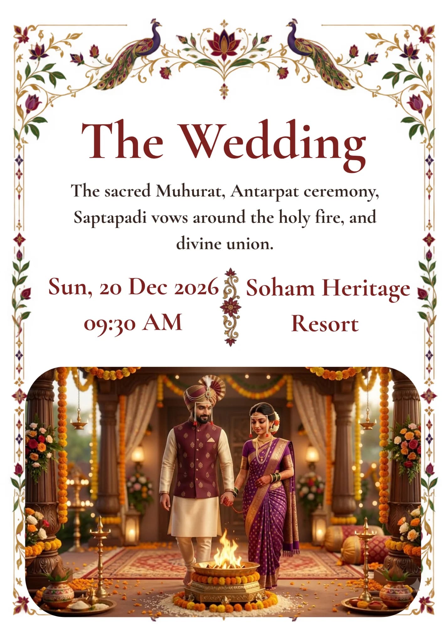 Marathi Wedding Itinerary — Panel 04 The Wedding Rituals