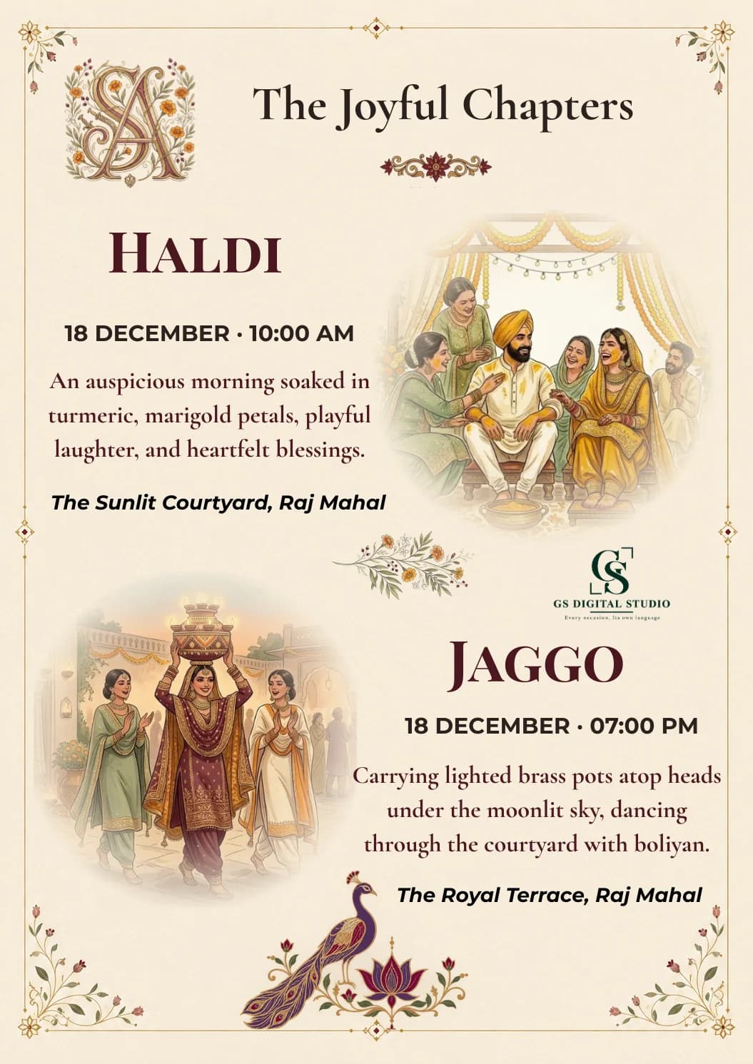 Punjabi Royal Wedding Digital Invitation — Page 03 Joyful Chapters
