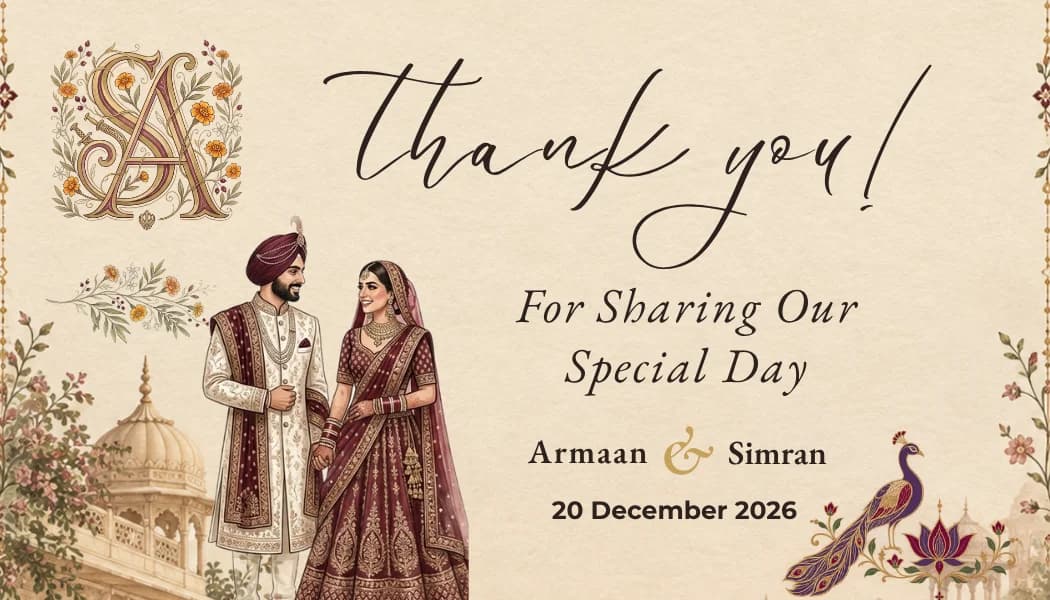 Digital thank-you keepsake card