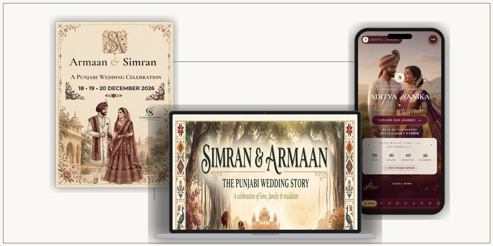 Punjabi royal wedding celebration digital experience browser preview