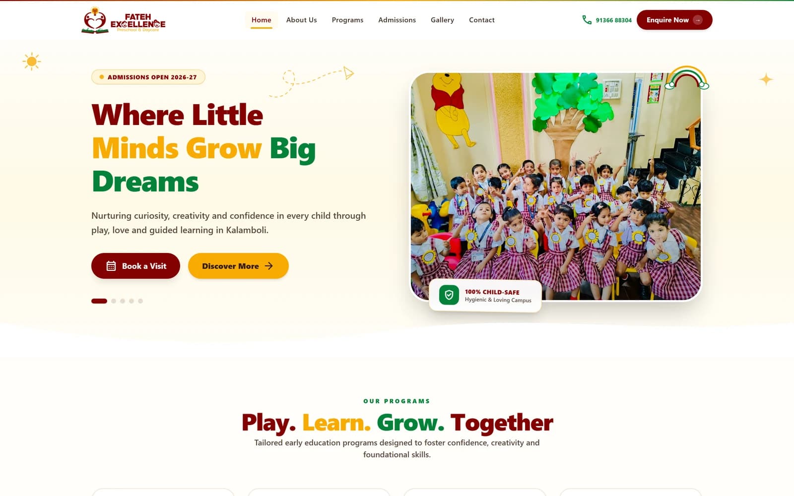School public website in laptop frame