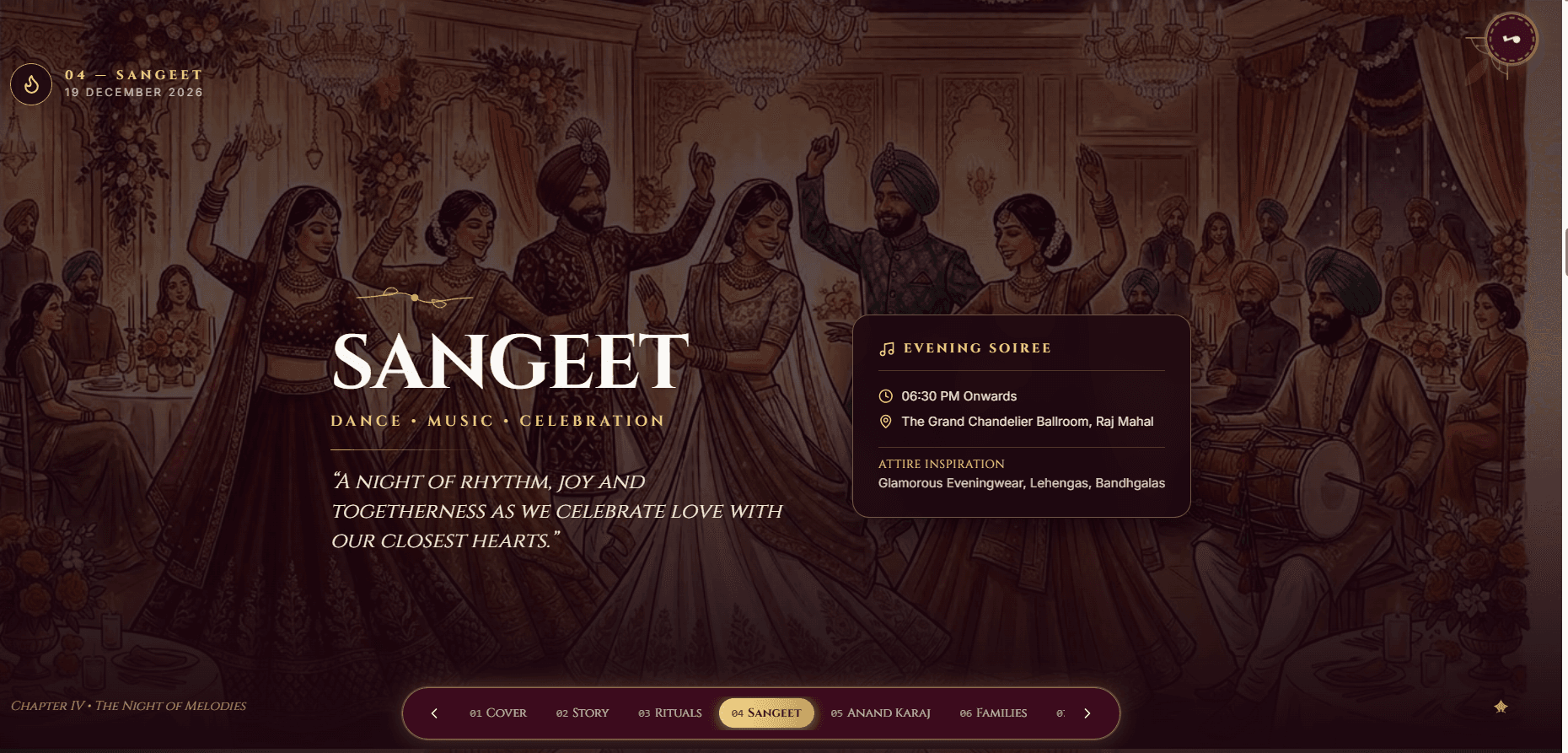 Royal wedding celebration digital portal