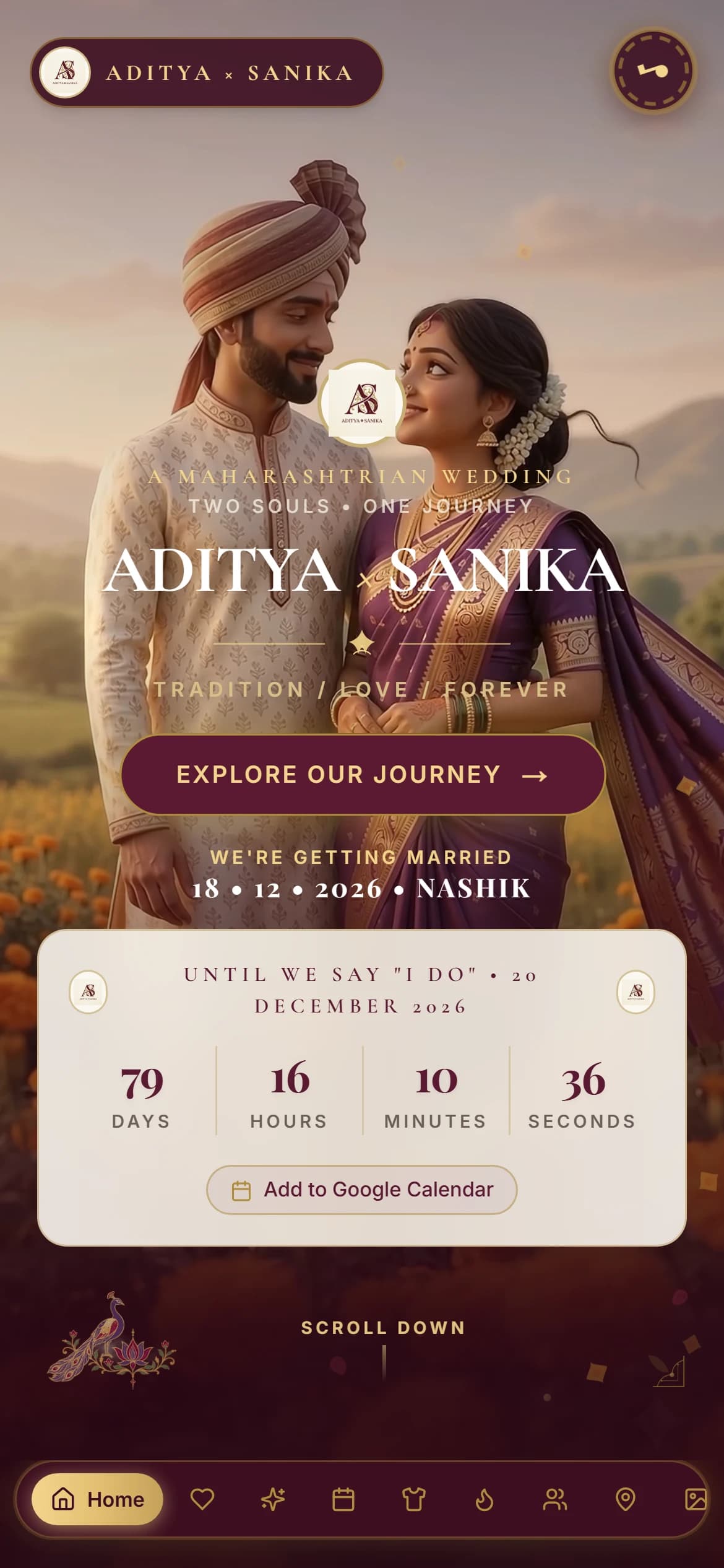 Marathi wedding mobile hero screen