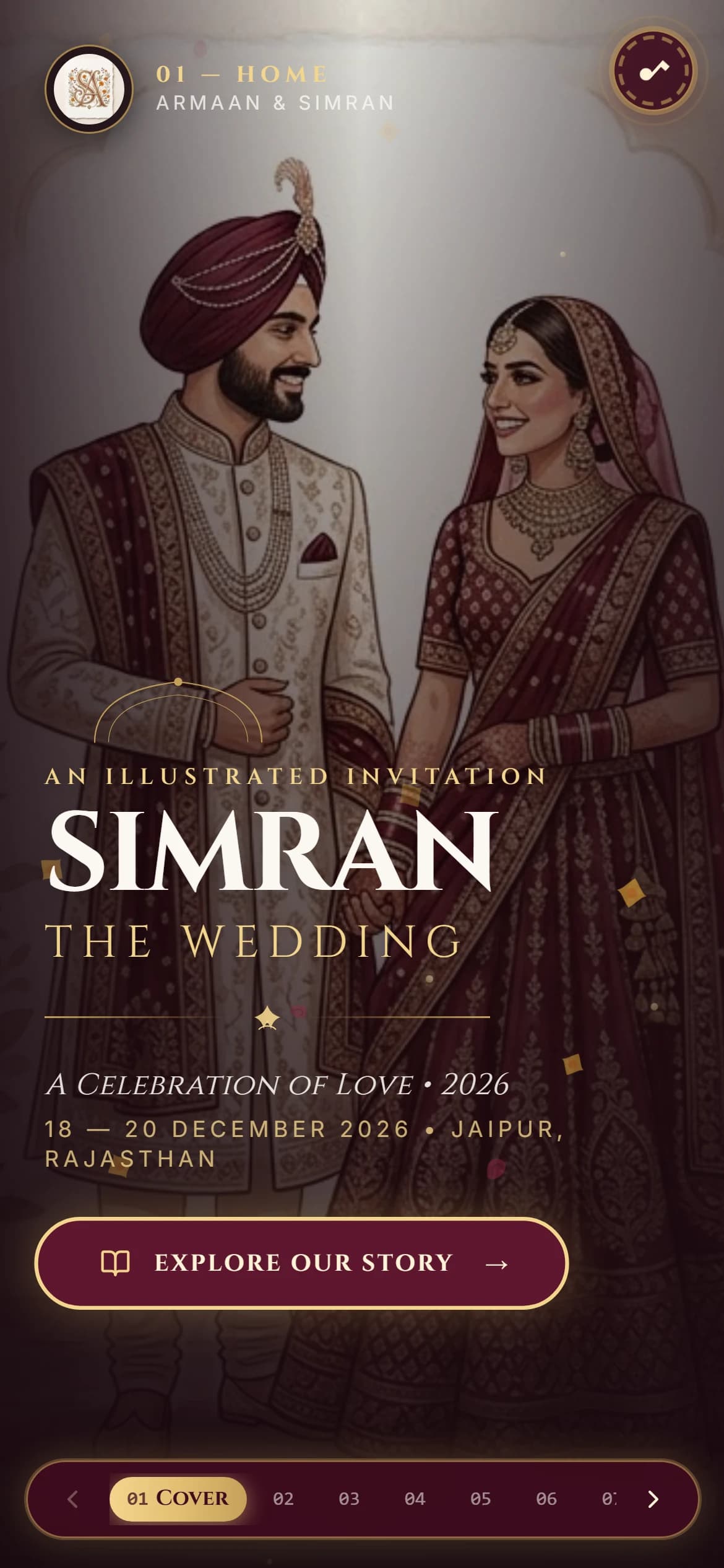 Wedding invitation suite flat-lay preview