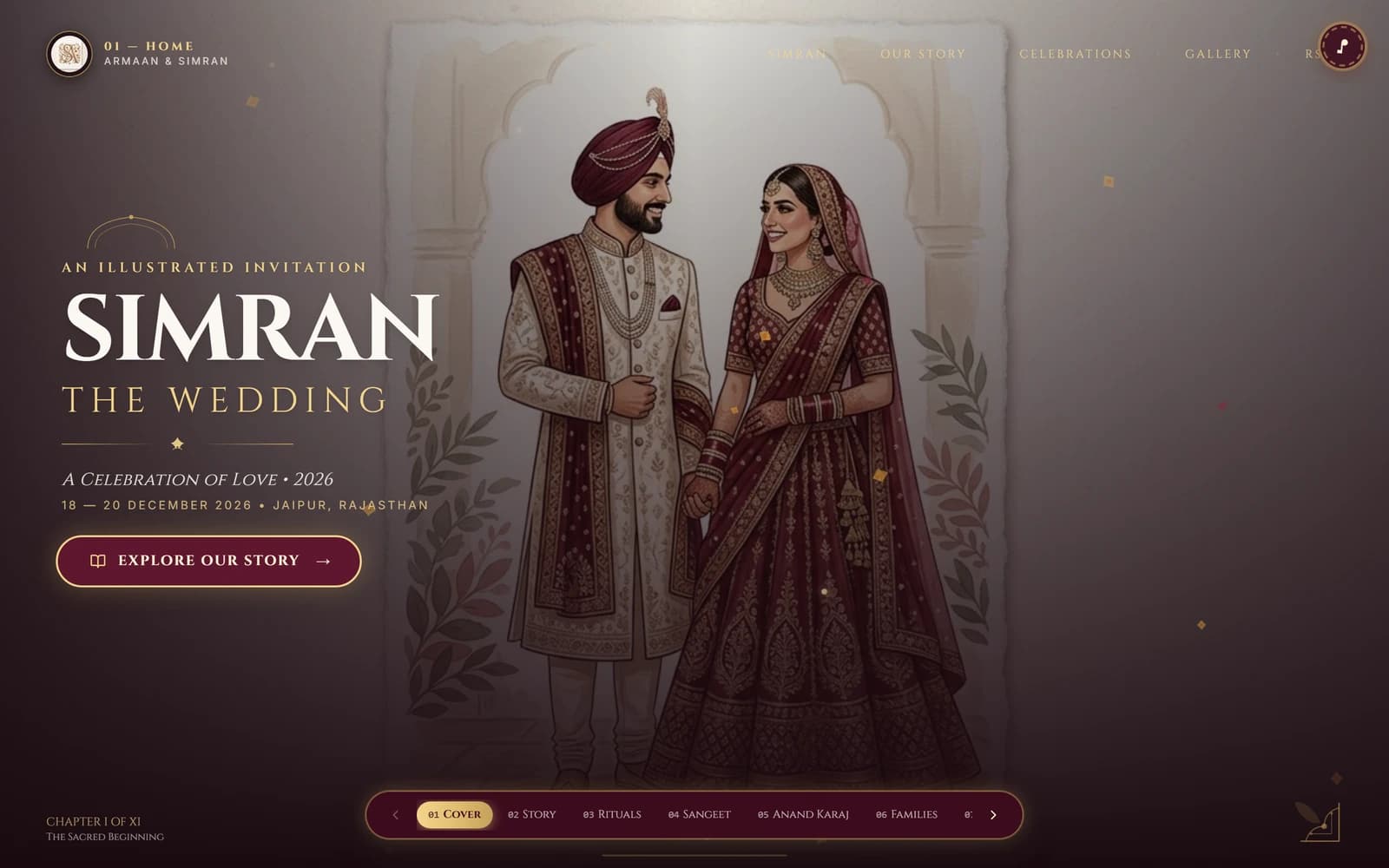 Wedding website design India showcase on laptop