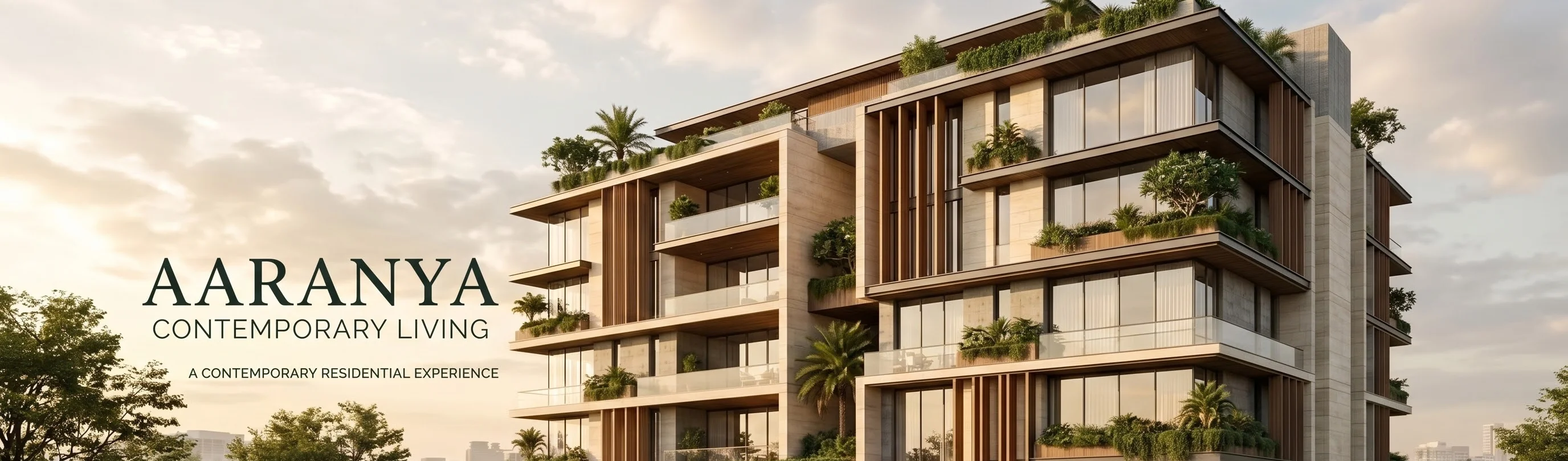 Aaranya residential contemporary living hero artwork